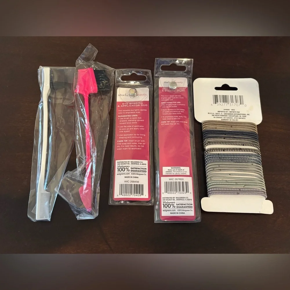 Beauty Brush and Hair Elastic Bundle Set of 5